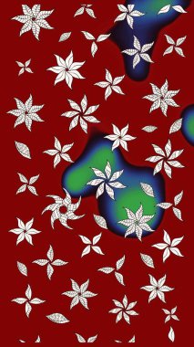 Eskiz arkaplan modeli. Vadinin çiçekleri kırmızı renklerde. Suluboya, elle çizilmiş. Raster - stok.