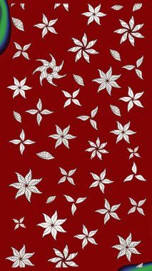 Kırmızı renkte çiçekler. Çiçekli karalama şeklinde Raster çiçek deseni. Yumuşak, bahar çiçekli arka plan.