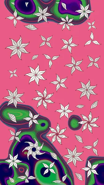 Raster Yumuşak kumaş deseni. Klasik taslak çizimi. Çiçek pembesi çizim deseni. Raster çiçek izi..