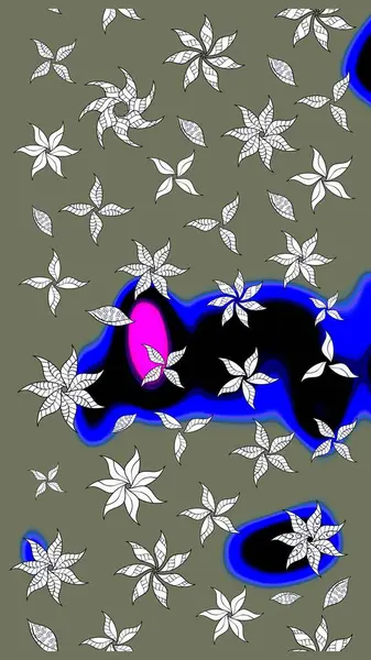 Çiçekli zambakların eskiz geçmişi. Çiçek tasarımı için inanılmaz bir kolaj cenneti tarzı. Parlak çiçekli kolaj çiçekleri yeşil.