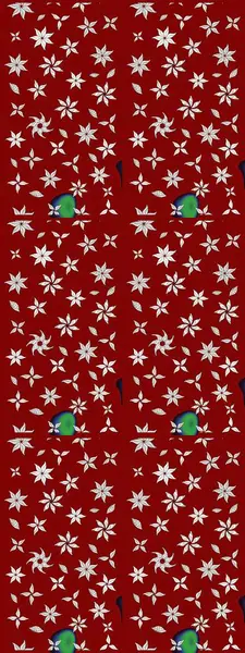 Raster illüstrasyonundaki çiçek desenli çizim. Kırmızı renkte çiçekler. Renkli Bahar Teması eskiz kalıbı. Düz Çiçek Elementleri Tasarımı.