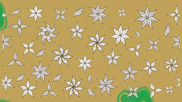 Raster illüstrasyonundaki çiçek desenli çizim. Sarı renkli çiçekler. Renkli Bahar Teması eskiz kalıbı. Düz Çiçek Elementleri Tasarımı.