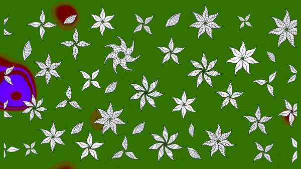 Gömlek baskısı için çiçek boyası. Çiçek desenli eskiz. Yeşil renkte çiçekler.