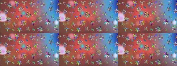 Çiçekler, dallar, bitkiler ve çiçekler. Raster illüstrasyonu. Güzel kumaş deseni. El çizimi.