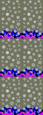 Küçük bir çiçekte eskiz deseni. Hoş bir çiçek geçmişi var. Güzel kumaş deseni. Raster illüstrasyonu.