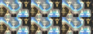 Raster illüstrasyonu. Kar Tanesi Mozaik ikonu. Gri, mavi ve nötr siluet kar tanesi işareti. Sembol kışı, donmuş, Noel, yeni yıl tatili. Grafiksel element dekorasyonu. Düz tasarım.