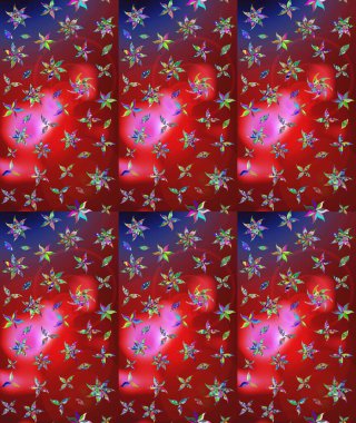 Çiçek tasarımı için inanılmaz bir kolaj cenneti tarzı. Çiçekli zambakların eskiz geçmişi. Parlak çiçekli kolaj çiçekleri kırmızı.