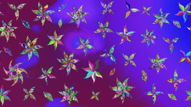 Küçük çiçekli şirin bir desen. Çiçek ve yapraklı çiçek deseni. Raster illüstrasyonu.