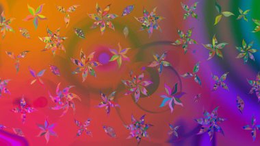 Çiçekli yaz çiçekleri. Moda baskıları için zarif bir şablon. Küçük renkli çiçekler. Robot resim. Küçük çiçekte güzel bir desen. Motley illüstrasyonu.