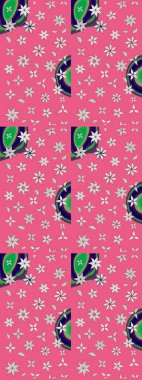 Küçük çiçekli yay deseni çiz. Raster illüstrasyonu. Suluboya tarzında pembe renkler üzerine.