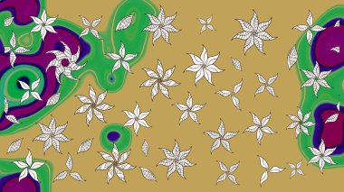 Klasik çiçek desenli. Paketleme, tekstil, duvar kâğıdı için çiçek eskizi. Yumuşak fayans. Raster 'ın taze dokusu. Yumuşak pamuk tasarımı.