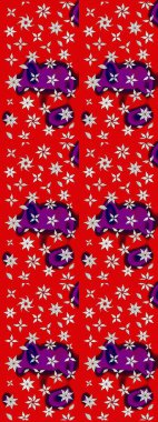 Raster Illustrasyon 'daki Çiçek Deseni' nin son moda çizimi. Kırmızı renkte çiçekler. Renkli Yaz Temalı eskiz kalıbı. Düz Çiçek Elementleri Tasarımı.