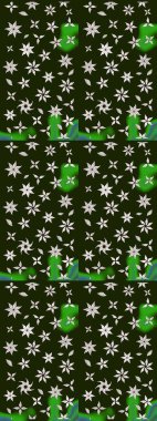 Raster illüstrasyonu. Gri renkli gri papatya deseni. Gri renklerde.