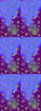 Küçük çiçekteki sevimli çiçek deseni. Mor renkte çiçekler.