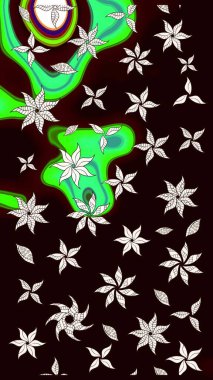 Botanik çizim kalıbı. Organik elementler. Suluboya etkisi. Raster deseni.