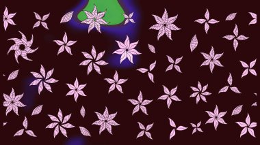 Hediye ambalaj kağıdı, tebrik kartları, posterler ve pankart tasarımı. Raster düz çiçek çizim deseni. Kahverengi renkte çiçekler.