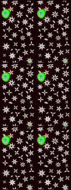 Küçük çiçekteki sevimli çiçek deseni. Siyah renkli çiçekler. Raster illüstrasyonu.