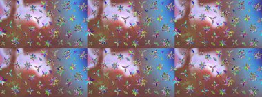 Raster. Kahverengi renkte güzel çiçekler, suluboya desenli eskiz deseni, duvar kağıdı, kart veya kumaş için fayanslı..