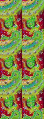 Küçük çiçekli basit bir çiçek çizimi. Yeşil renkte şirin çiçekler. Moda baskısı, albüm, ambalaj kağıdı ve duvar kağıdı için zarif dekoratif süslemeler. Raster illüstrasyonu.