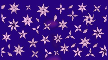 Çiçekli karalama şeklinde Raster çiçek deseni. Raster illüstrasyonu. Yumuşak, bahar çiçekleri mavi renklerde.