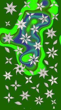 Karalama çiçeği. Zentangle soyut çiçekleri. Raster illüstrasyonu. Düz Çiçek Elementleri Tasarımı. Güzel kumaş deseni. Renkli Bahar Teması çizim şablonu.