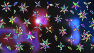 Renkli Bahar Teması eskiz kalıbı. Çiçekli çizim şekli. Düz Çiçek Elementleri Tasarımı. Gri renkli çiçekler.