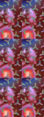 Kışın sembolü. Raster illüstrasyonu. Renkli arka planda izole edilmiş suluboya kar taneleri. Kar taneleri kışı.