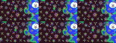 Kahverengi renkte çiçekli çiçek deseni. Suluboya tarzında kahverengi renkte çiçekler.