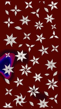 Gömlek, arka plan modelini çiz. Tropik çiçekler. Kırmızı renkte çiçekler.