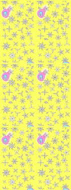 Tomurcukları çiçek olan sevimli bir çiçek deseni. Eskiz geçmişi. Raster illüstrasyonu. Kumaş, tekstil, duvar kağıdı baskısı için. Eski usul. Raster..