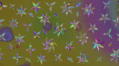 Raster illüstrasyonu. Çizim çiçek deseni duvar kâğıdı olarak kullanılabilir. Kahverengi renkte çiçekler.