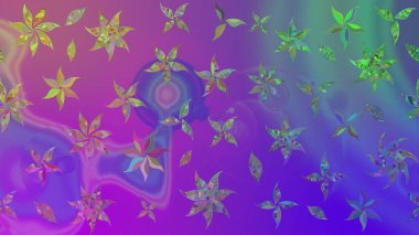 Tatil havası. Mor renkli çiçekler. Bahar mevsimi. Nazik romantik baskı. Raster güzel bir çiçek deseni çiziyor..