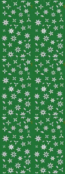 Parlak çiçekli yeşil renkler üzerine soyut çizim deseni. Çiçeksel elementlerle süslenmiş zarif raster dokusu. Küçük çiçekte şirin bir çiçek deseni var..