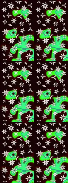 Çiçekli yaz çiçekleri. Küçük çiçekte güzel bir desen. Küçük renkli çiçekler. Moda baskıları için zarif bir şablon. Motley illüstrasyonu. Çizim.