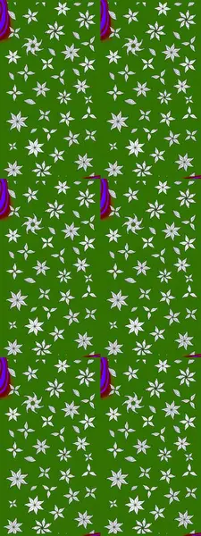 Küçük çiçekteki sevimli çiçek deseni. Yeşil renkli çiçekler. Raster illüstrasyonu.