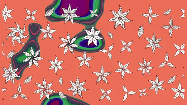 Çizim çiçek deseni duvar kağıdı, web sitesi arka planı, ambalaj kağıdı, davetiye, broşür, afiş veya web sitesi için kullanılabilir. El çizimi Raster çizimi. Parlak elementlerin.