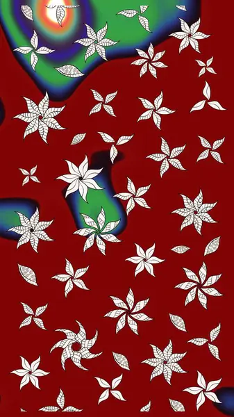 Vadinin çiçekleri kırmızı renklerde. Raster çiçek desenleri çiziyor..