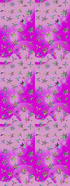 Çiçekli karalama şeklinde Raster çiçek deseni. Raster illüstrasyonu. Tarafsız renklerde bahar çiçekleri..