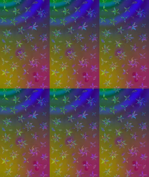 Modern çiçek arkaplanı. Moda baskıları için zarif bir şablon. Halk tarzı. Parlak renkli çiçekleri ve kahverengi yaprakları olan harika bir çiçek deseni..