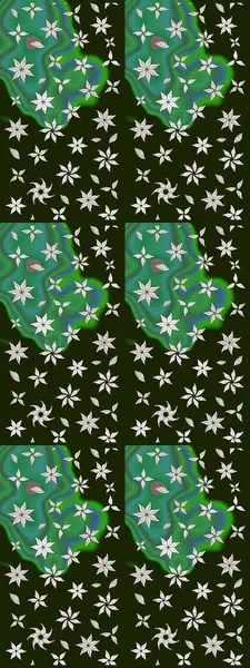 Çiçek süslemeli çizim deseni. Gri renkli çiçekler. Raster illüstrasyonu.