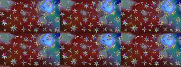 Düz Çiçek Elementleri Tasarım Raster illüstrasyonu. Kahverengi renkli çiçekler. Renkli Bahar temalı eskiz kalıbı. Çiçekli çiçek deseni, suluboya..