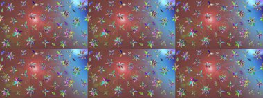 Raster deseni. Karalama çiçekleri çizim kalıbı. Sanat, çiçeklere ilham verir ve arka plan bırakır. Kahverengi el çizimi desen.