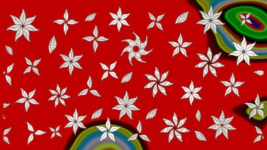 Desen, çizim, çiçek sınırı. Çiçek çelengi. Güzel, parlak, pürüzsüz kumaş, tuval. Kıvırcık, parlak örgü. Eski moda arka plan. Raster illüstrasyonu.