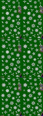 Raster güzel bir çiçek deseni çizmiş. Bahar mevsimi. Tatil havası. Nazik romantik baskı. Yeşil renkte çiçekler.