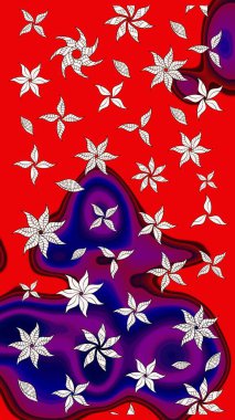 Çiçek kırmızısı eskiz deseni. Raster çiçek izi. Klasik taslak çizimi.