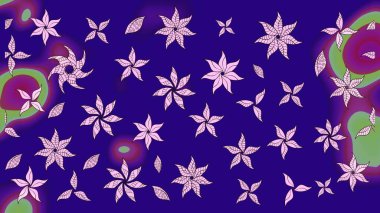 Renkli Yaz Temalı eskiz kalıbı. Modaya uygun kumaş deseni. Sevimli çiçek raster deseni. Düz Çiçek Elementleri Tasarımı.