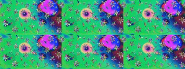 Elle boyanmış suluboya resim çizimleri, çiçekler ve bitkiler. Yeşil renkte çiçekler.