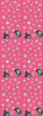 Çiçek pembesi çizim deseni. Raster çiçek izi. Klasik taslak çizimi.