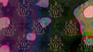 Ağaç dallı bahar çiçekleri ile desen, çiçek silueti ile gri renkler. Raster deseni.