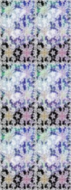 Raster illüstrasyonu. Raster illüstrasyonu. Tarafsız renklerde çiçekler. Asya tekstil tarzında. Kusursuz çiçek deseni.